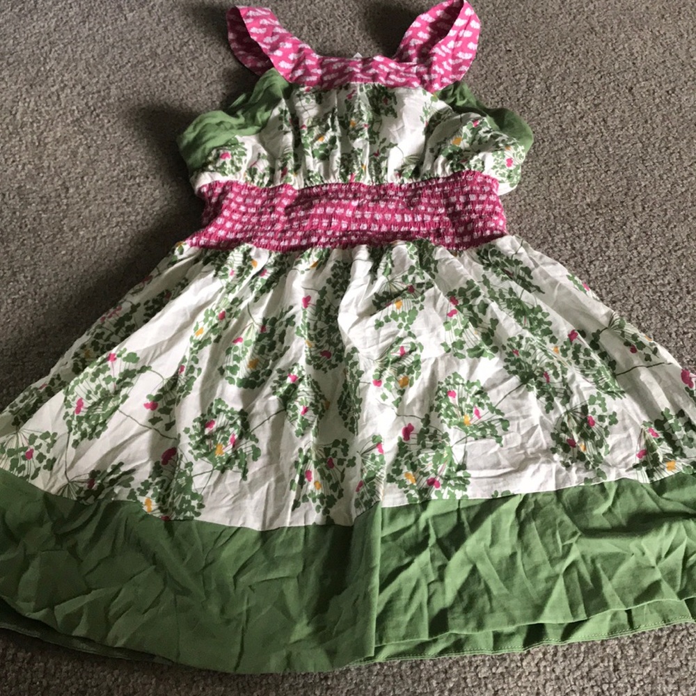 Green, pink floral tunic